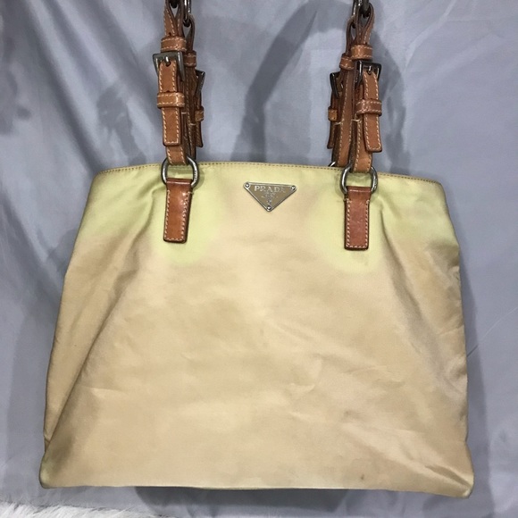 Beautiful Vintage Prada Cammello Nylon w/ Leather Handles Shopping Tote Bag - Picture 15 of 15